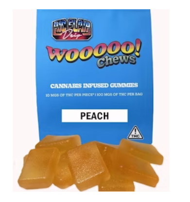 Photograph of product: Ric Flair Woooo Chews - Peach Gummies - 100mg