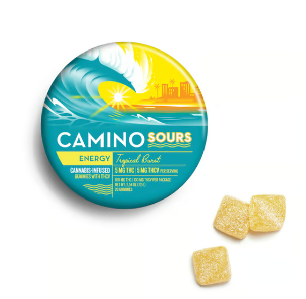 Photograph of product: Sour Tropical Burst | 1:1 | TH-oui:TH-ouiV | Gummies |  20pk | Camino