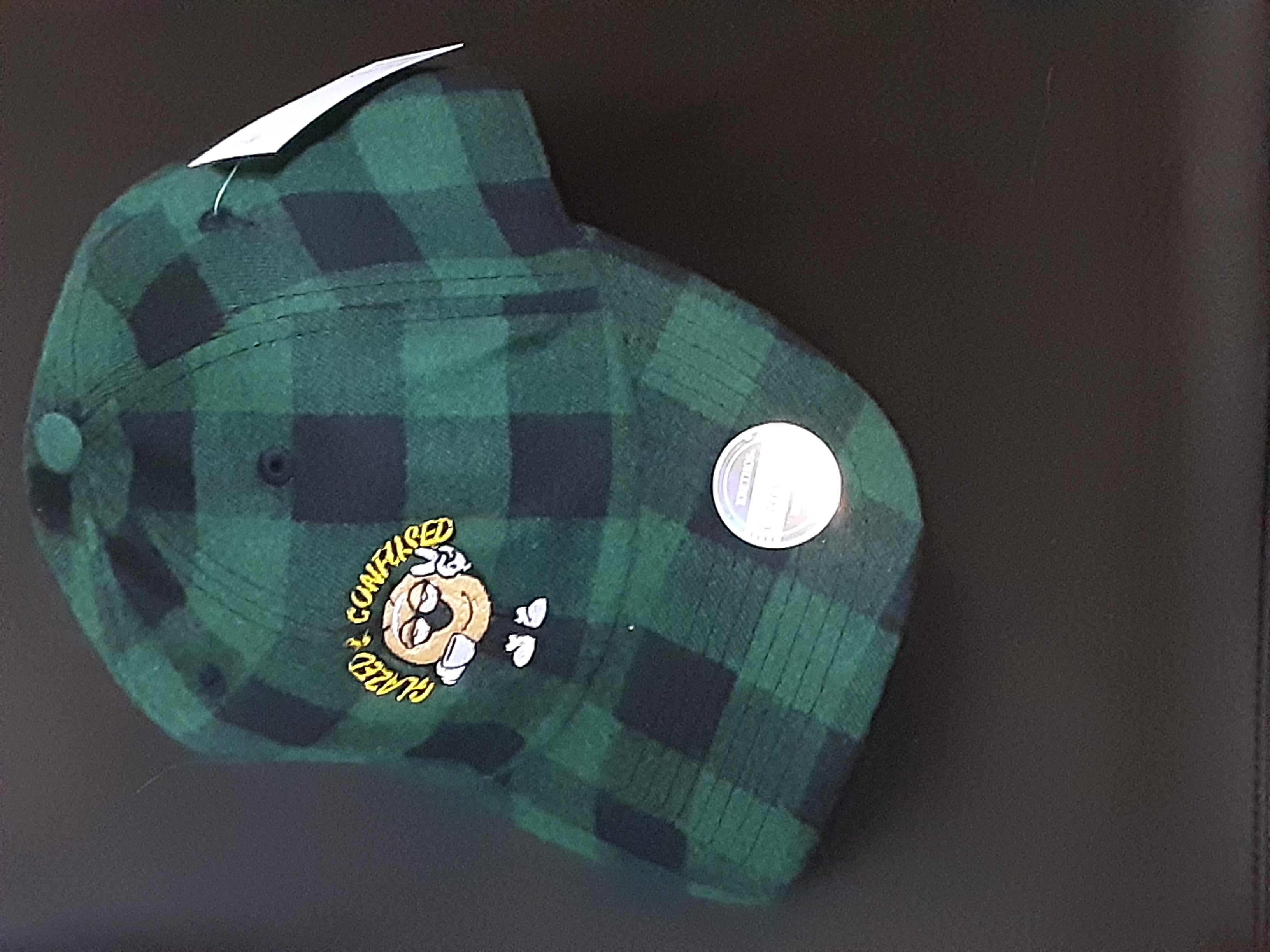 Photograph of product: Glazed Gear - Headwear - Green Plaid Baseball Hat w/ Logo