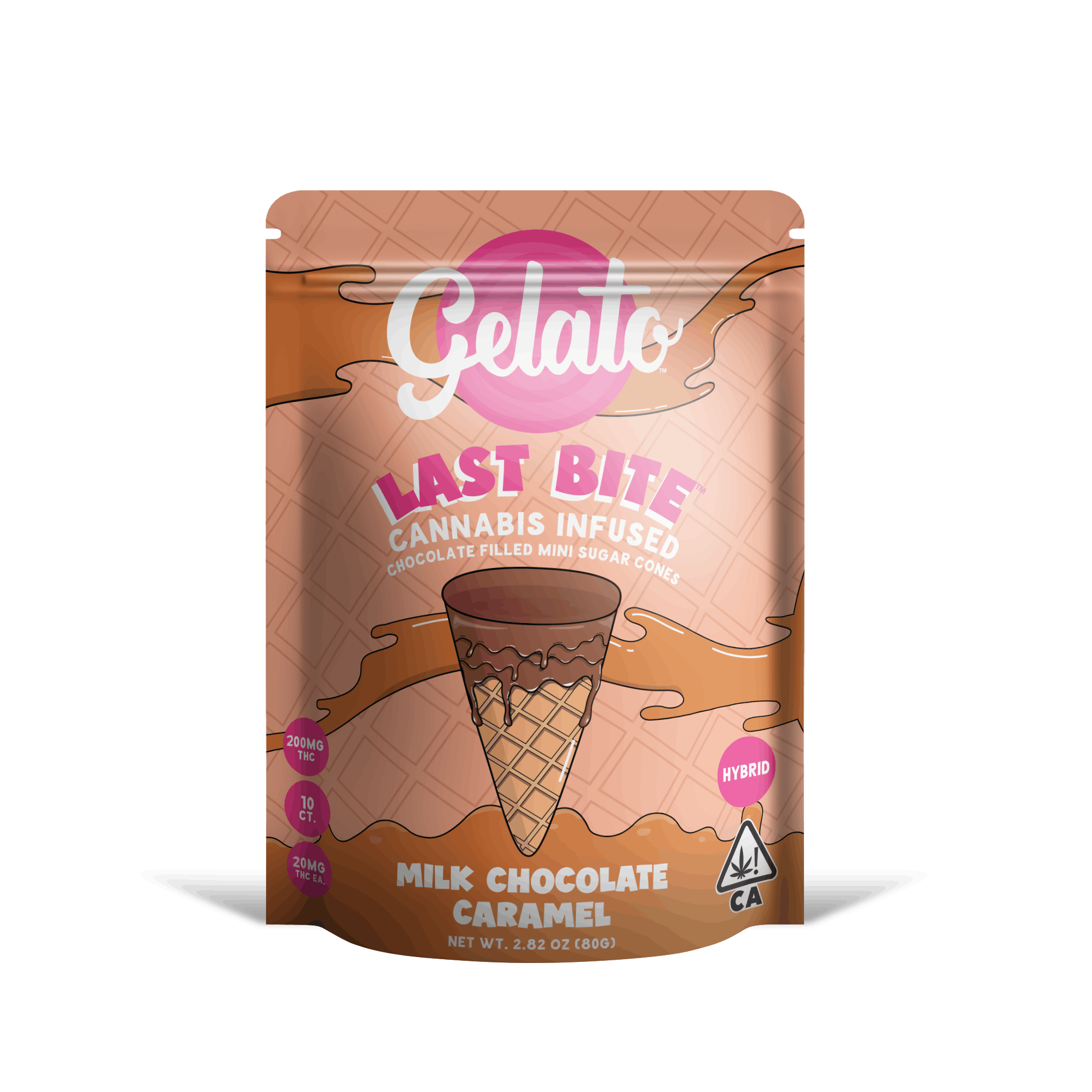 Photograph of product: Gelato - Last Bite Milk Chocolate Caramel Sugar Cone 200mg