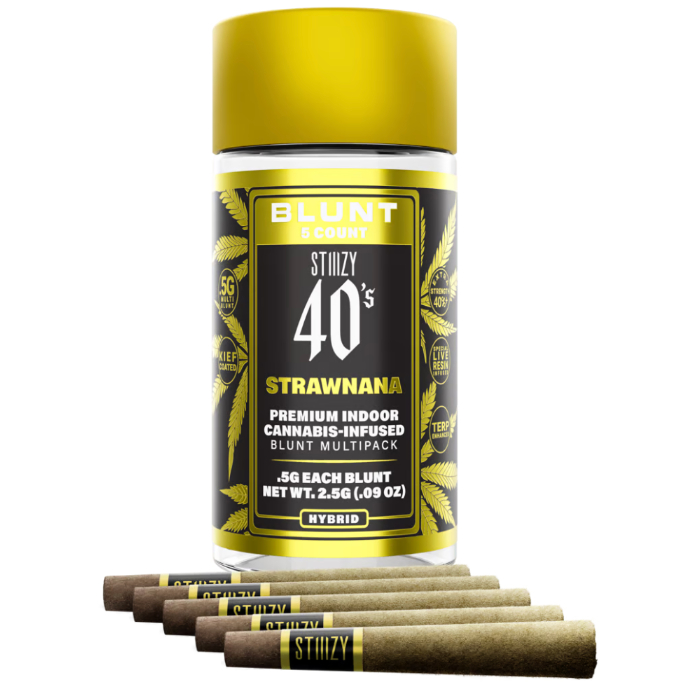 Photograph of product: 40S | STRAWNANA | MINI BLUNTS | 5PK | 2.5G