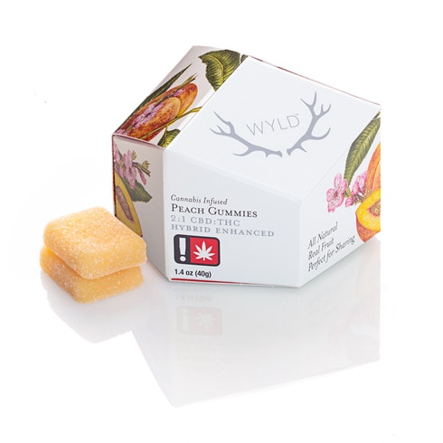 Photograph of product: Gummies | Peach | 2:1 (CBD:TH-oui) | 10 Pieces x 5mg