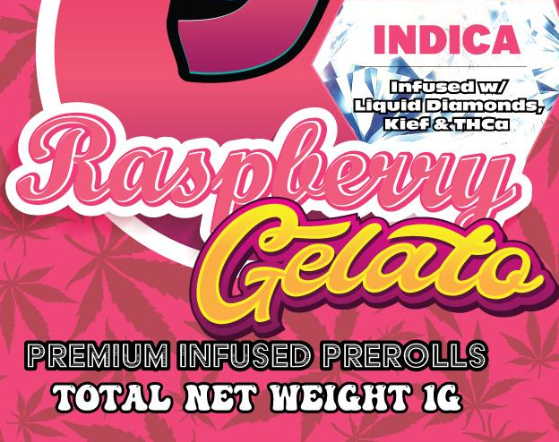 Photograph of product: Raspberry Gelato - Infused Pre-roll
