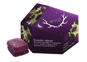 Photograph of product: Wyld - 100mg TH-oui : 100mg CBD : 100mg CBN - Gummy - Boysenberry (1:1:1) [I]