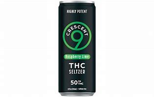 Photograph of product: Crescent 9 Seltzer 50mg Delta - 4pk Raspberry Lime