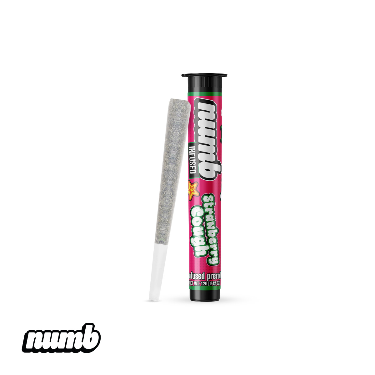 Photograph of product: Numb Strawberry Cough Infused Pre-Roll | 1.2g