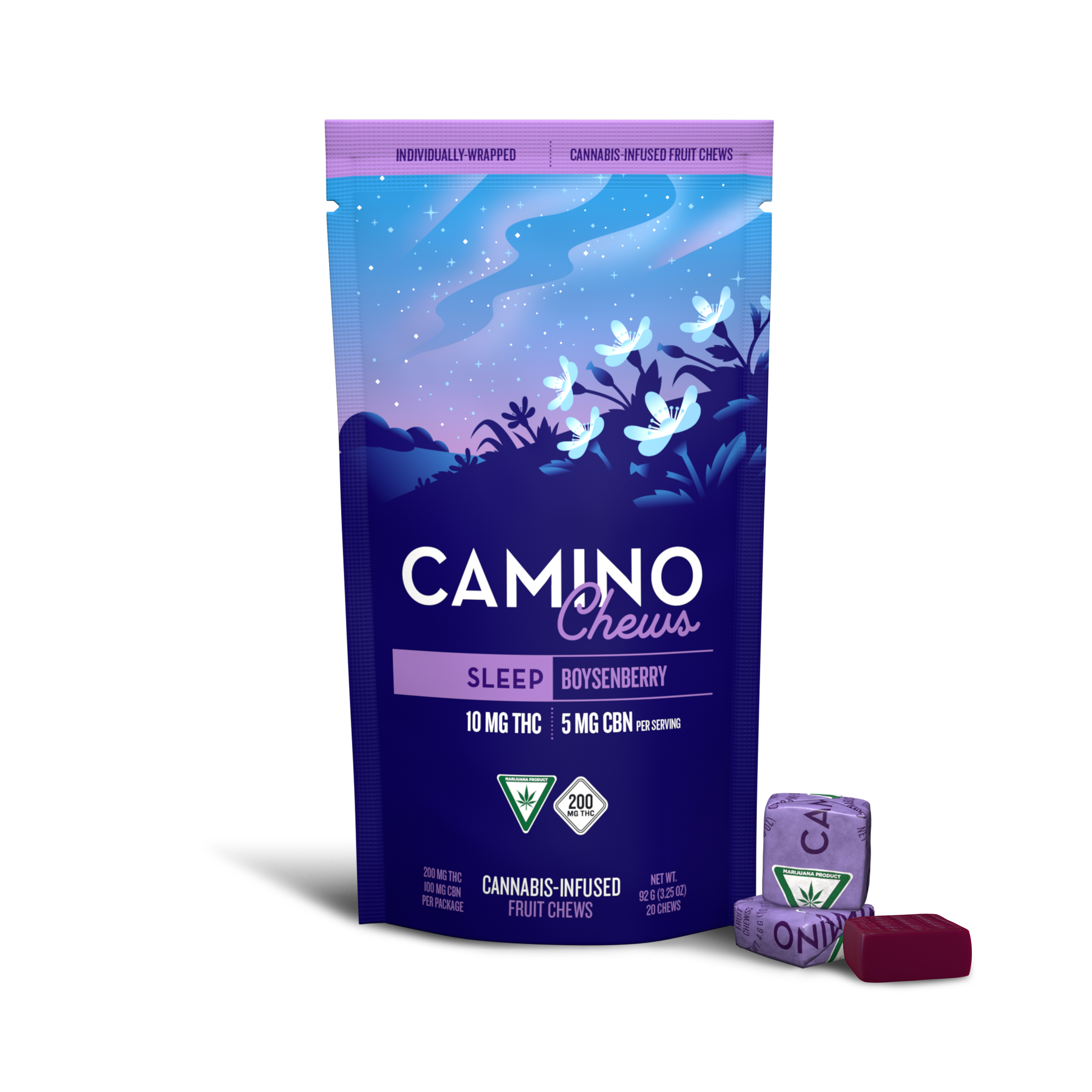 Photograph of product: Boysenberry CBN:THC 5:10 Sleep Chews