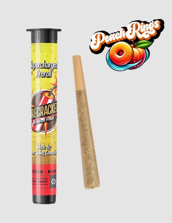 Photograph of product: Pioneer Valley | Peach Rings Firecracker | 1g Infused Pre Roll