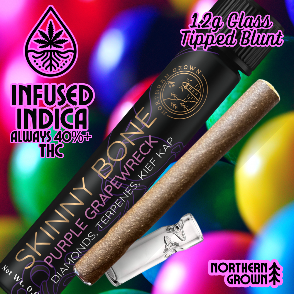 Photograph of Product: Purple Grape Wreck Diamonds, Kief, & Terp Infused Blunt - Blunt