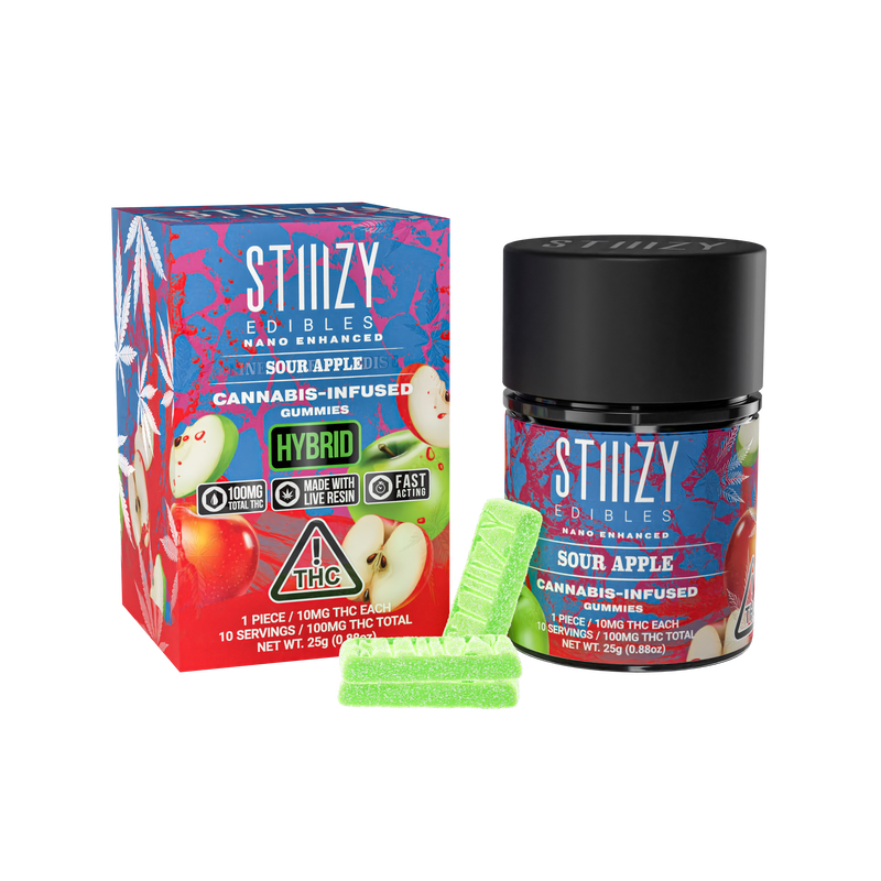 Photograph of product: Sour Apple Gummies 100mg {368}
