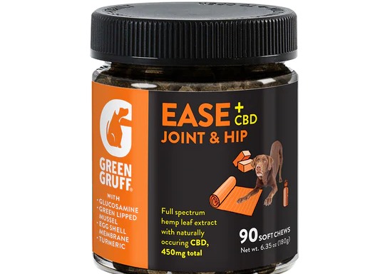 Photograph of product: Green Gruff | EASE Joint & Hip Plus CBD - Jar | 90 Soft Chews | 6.35oz