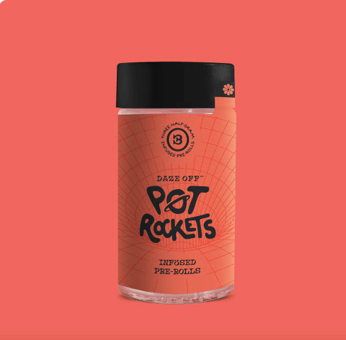 Photograph of product: Daze Off Pot Rockets Infused 5pk - Trainwreck (S)
