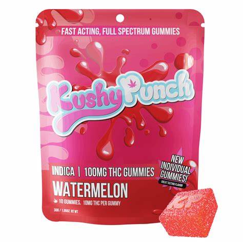 Photograph of product: Kushy Punch Edible - Watermelon Individuals 200mg
