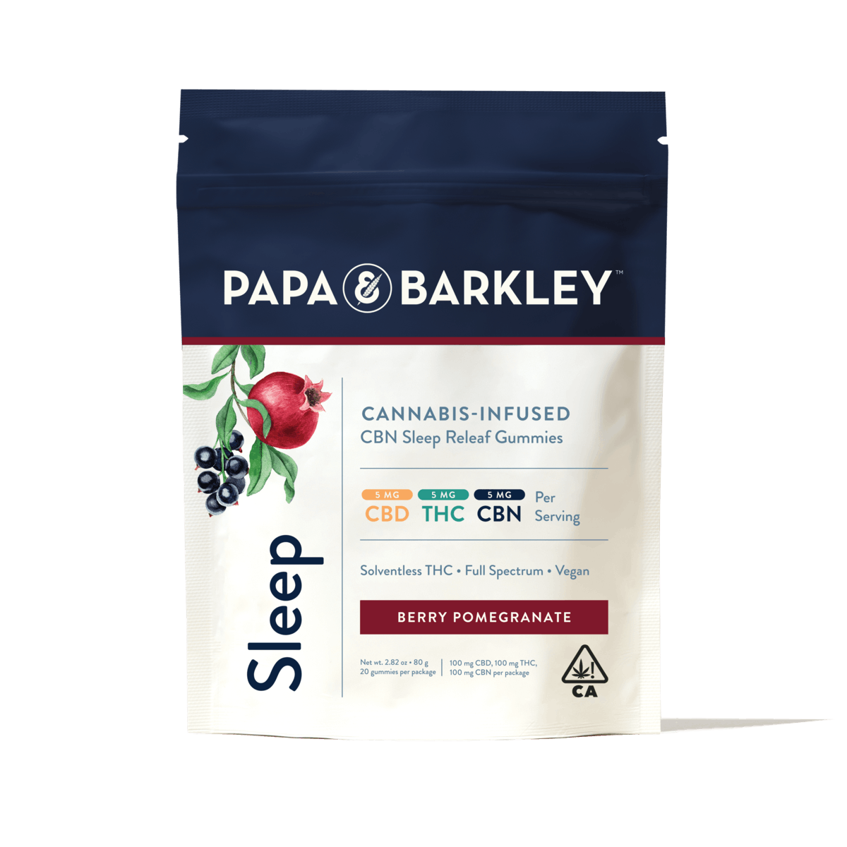 Photograph of product: Papa & Barkley | Berry Pomegranate CBN Sleep Releaf Gummies | 100mg TH-oui/100mg CBD/100mg CBN