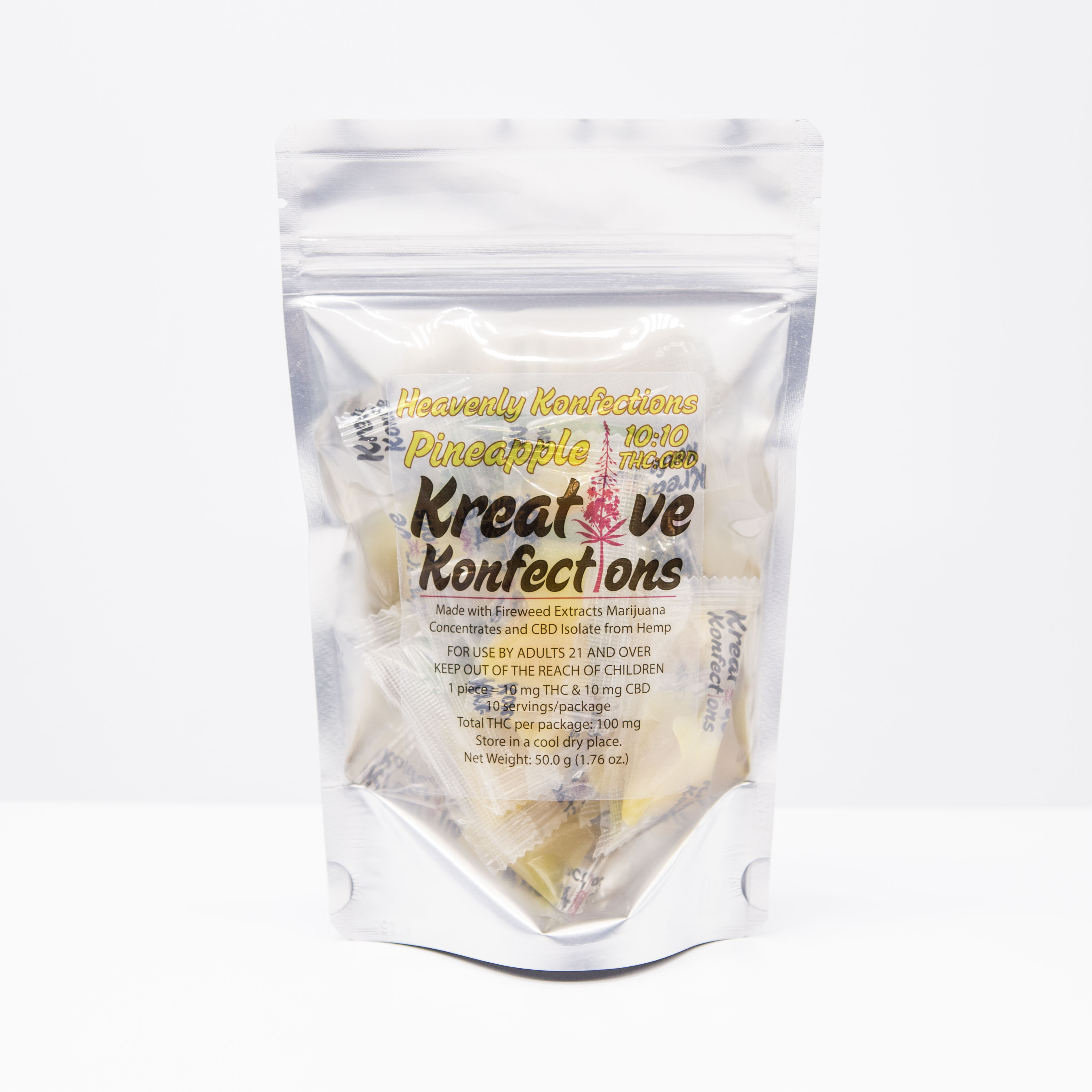 Photograph of product: Pineapple Heavenly Soft Chews 1:1 CBD - 100mg 1:1