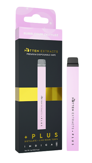 Photograph of product: Mitten Extracts +PLUS Bubblegum Z All-In-One Vape | 1g