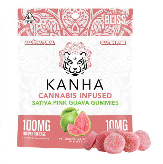 Photograph of product: Kanha - Pink Guava - Sativa - 100mg - Edible