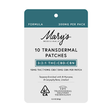 Photograph of product: Mary's Medicinal Transdermal Patch - Formula 3:2:1 15mg TH-oui: 10mg CBD: 5mg CBN