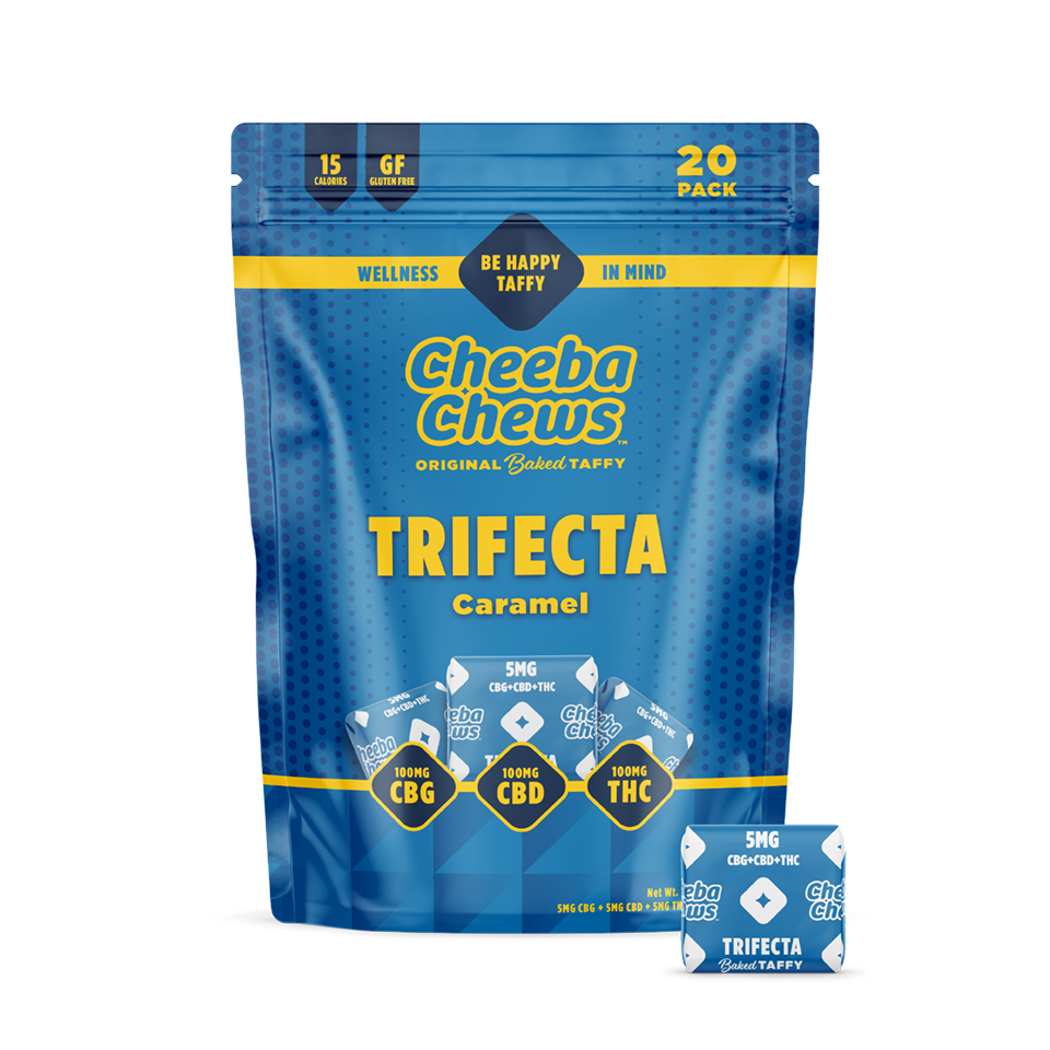 Photograph of product: Chews | Caramel Trifecta 1:1:1 Taffy | 5mg Per Serving | 20pk
