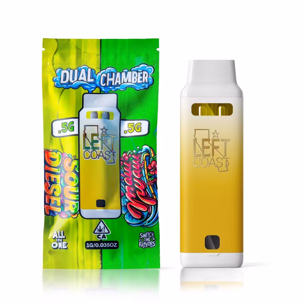Photograph of product: Left Coast - Pink Runtz x Biscotti (Dual Chamber) All-In-One Vape 1g