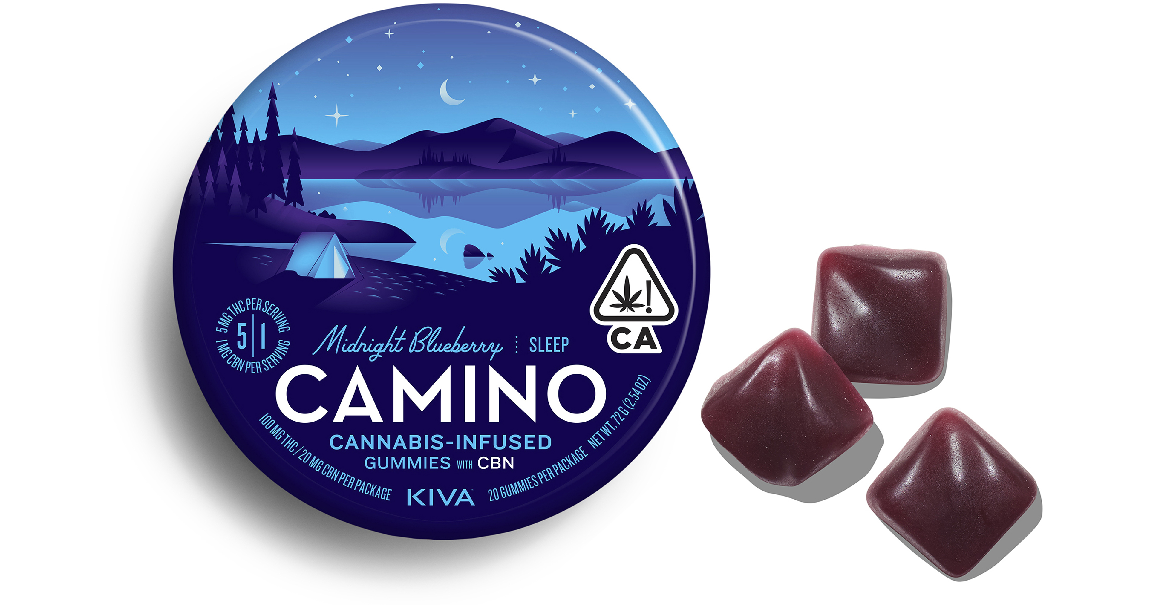 Photograph of product: Camino | Midnight Blueberry | 5:1 | Gummies | 20pk