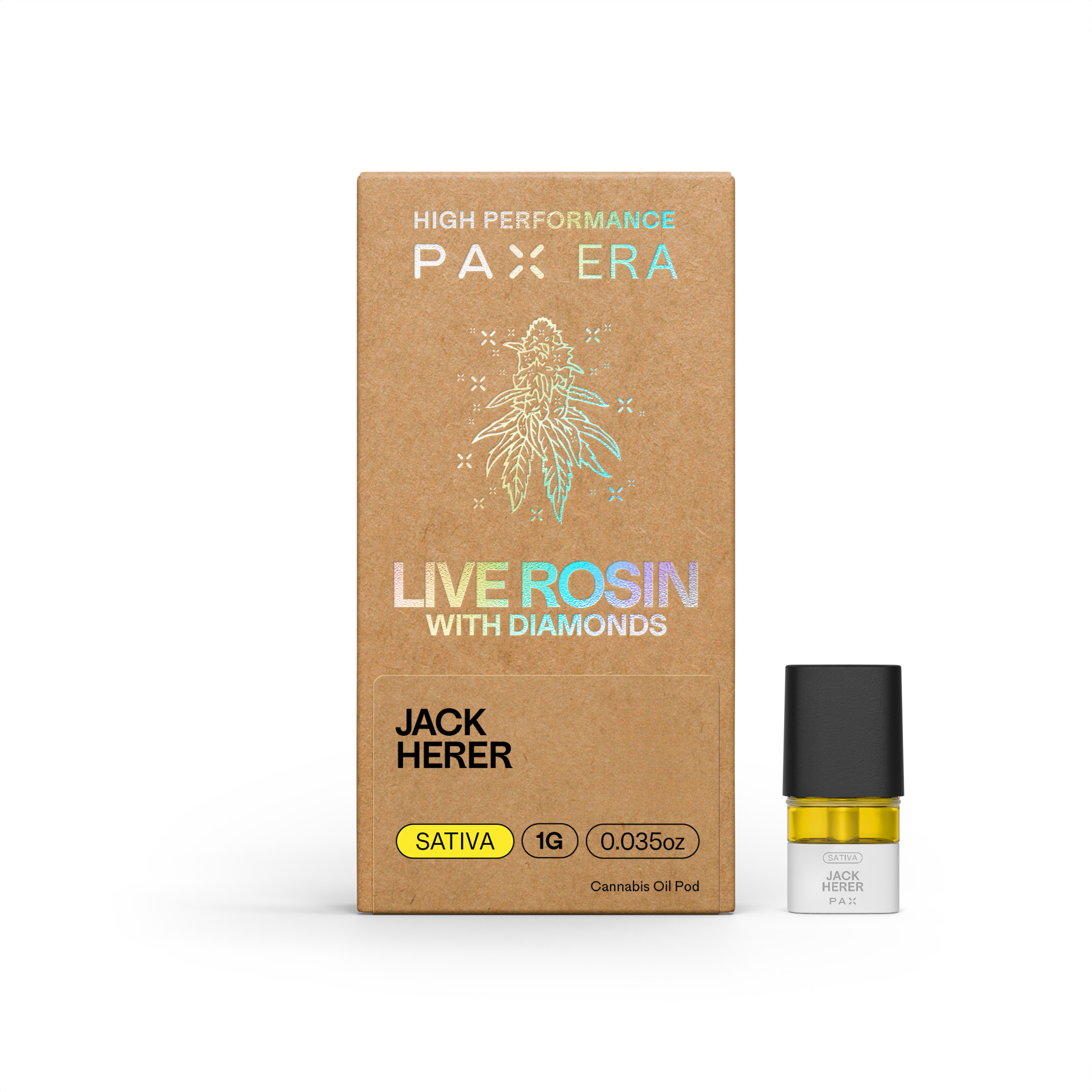 Photograph of product: Live Rosin with Diamonds | Jack Herer 1g | Pod