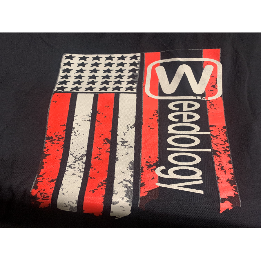 Photograph of product: Oui'dology BLACK Short Sleeve Distressed Flag - Large - BOTH