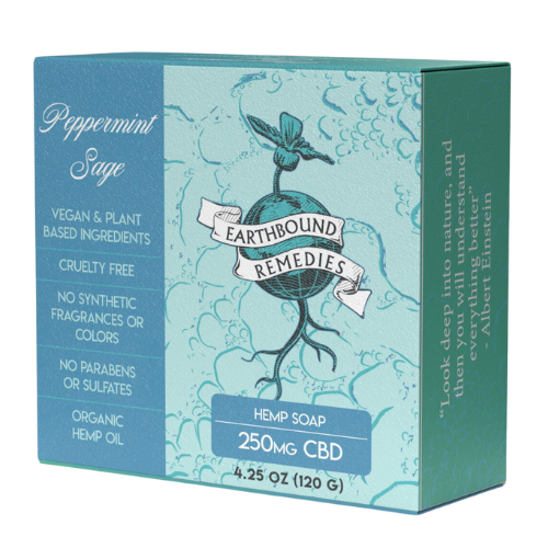 Photograph of product: Peppermint Sage 250mg CBD Soap By Earthbound Remedies