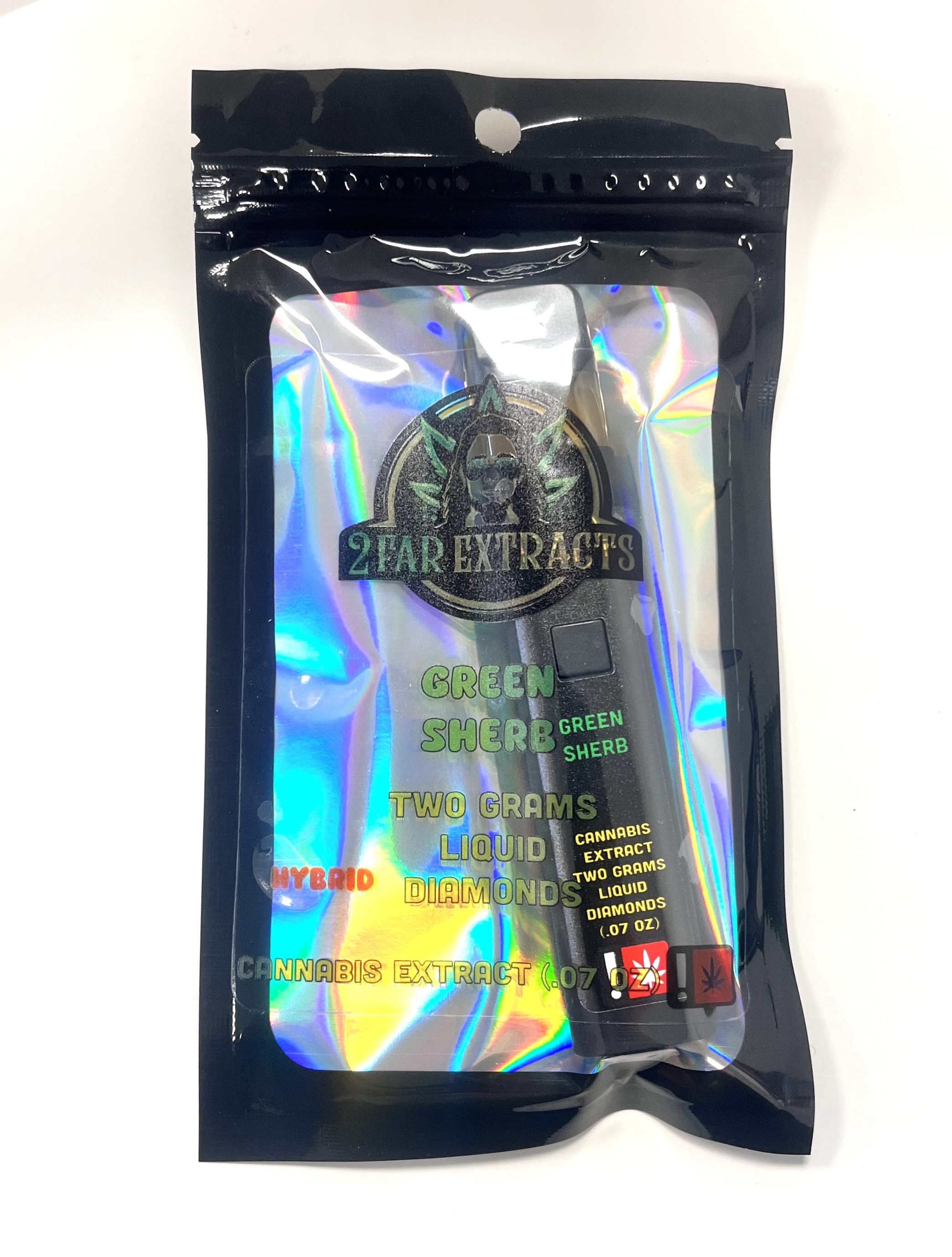 Photograph of product: 2 Far Extracts 2g Disposable | Green Sherb