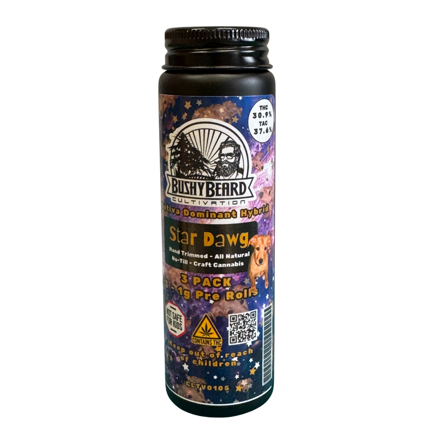 Photograph of product: Star Dawg I Pre-rolls 1g-3pk I Bushy Beard