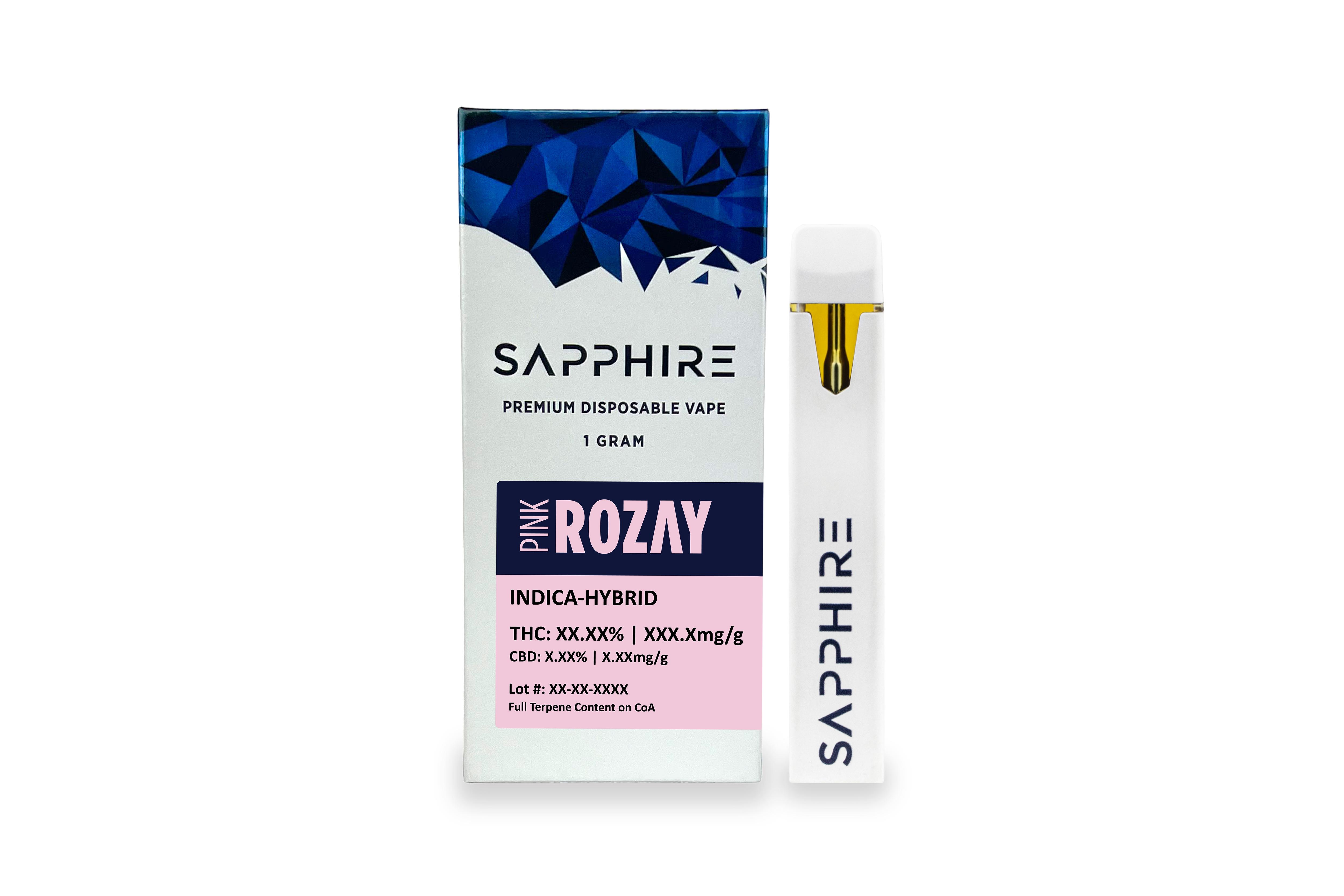 Photograph of Product: Sapphire | Pink Rozay | Vape AIO | Indica-Hybrid