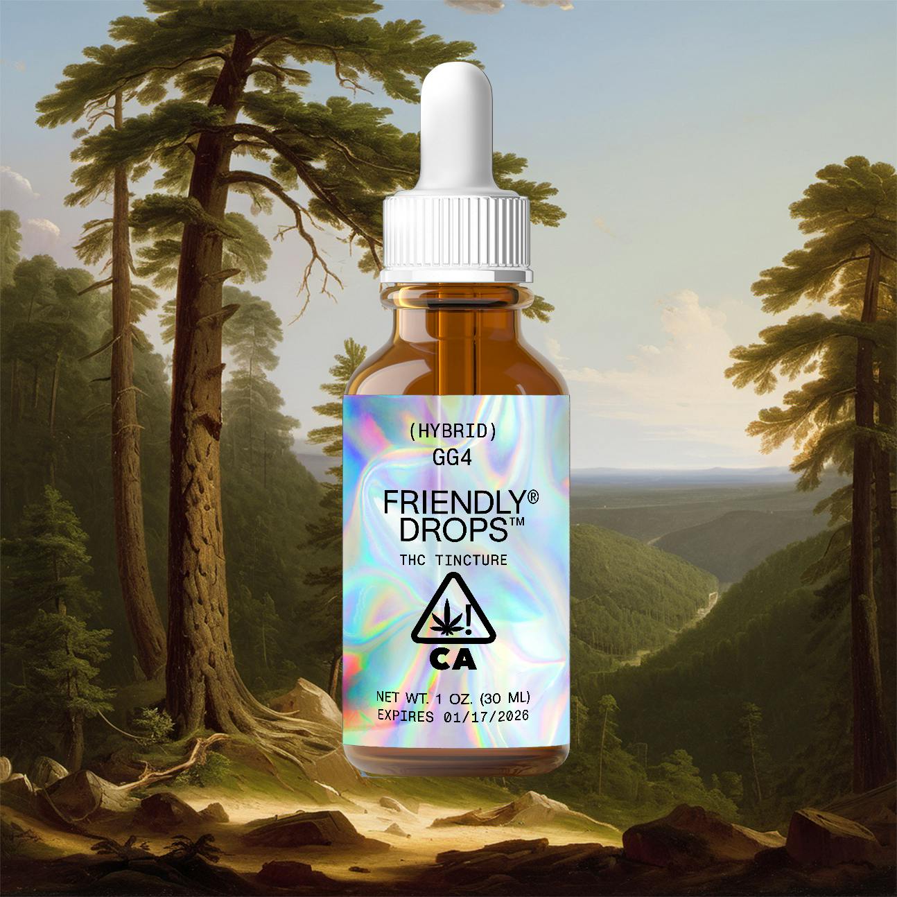 Photograph of product: Friendly - GG4 (Hybrid) Full Spectrum Tincture 1000mg