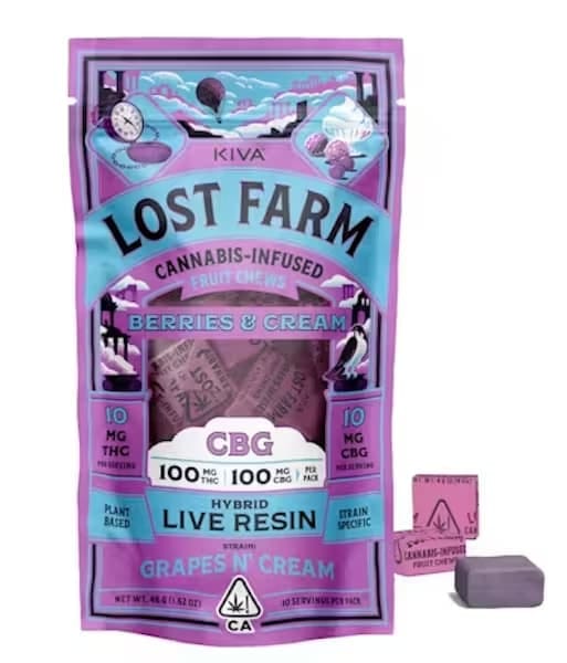 Photograph of product: Berries N Cream "Grapes N Cream" | Chews 100mg