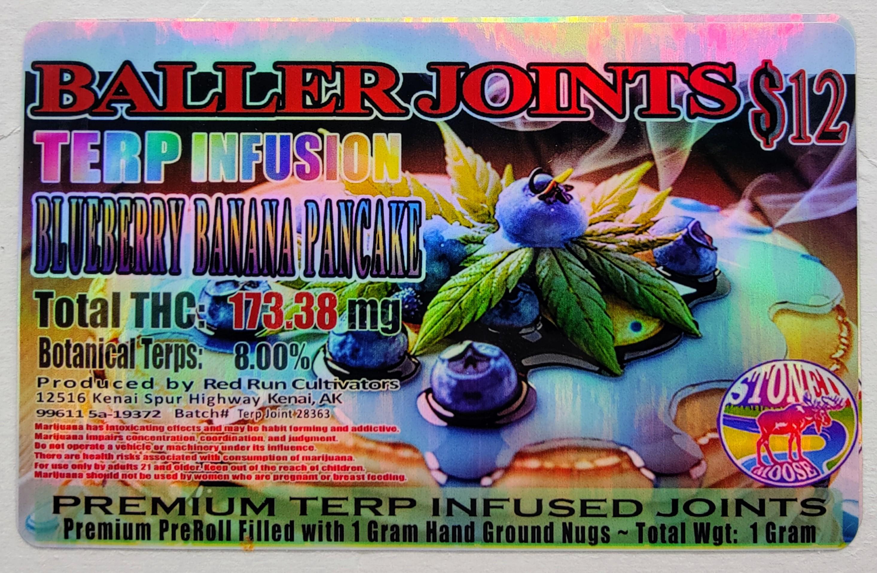 Photograph of product: Blueberry Banana Pancake Terp Infused Pre Roll