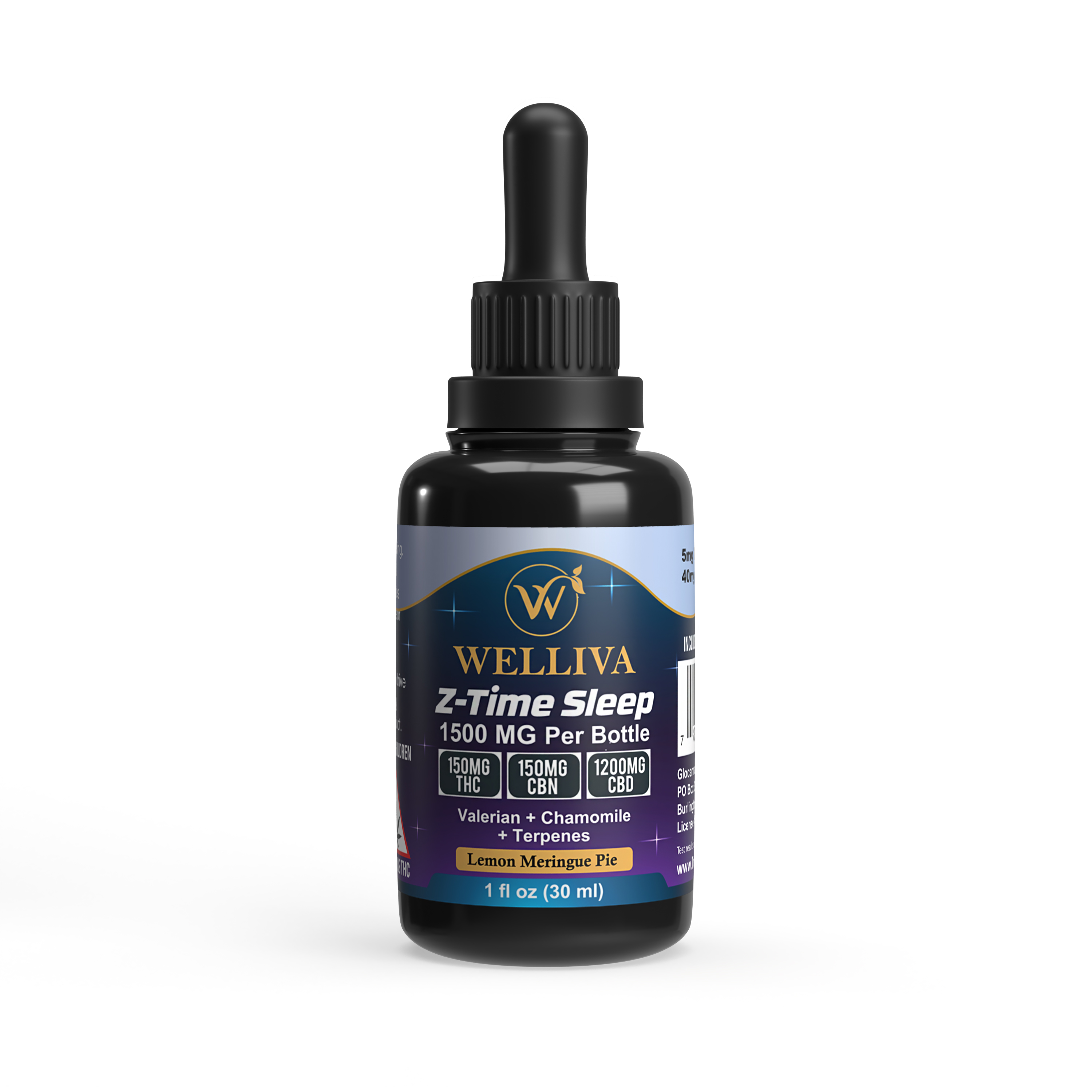 Photograph of Product: Welliva - Z-Time Sleep Oil - 1500mg CBD:CBN:THC 8:1:1