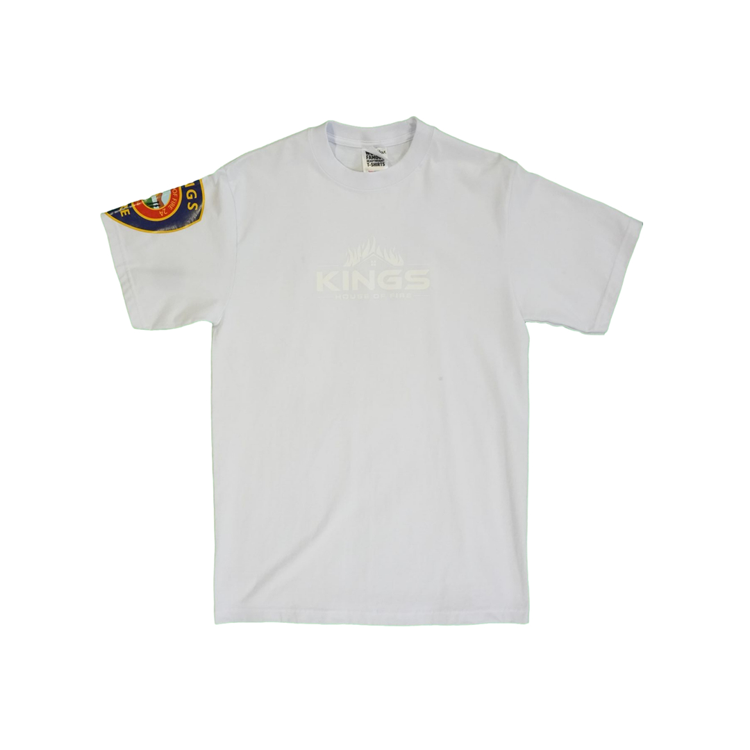 Photograph of product: T-Shirt | KHOF Logo White/Red Sleeve S/S | White | S-XXL