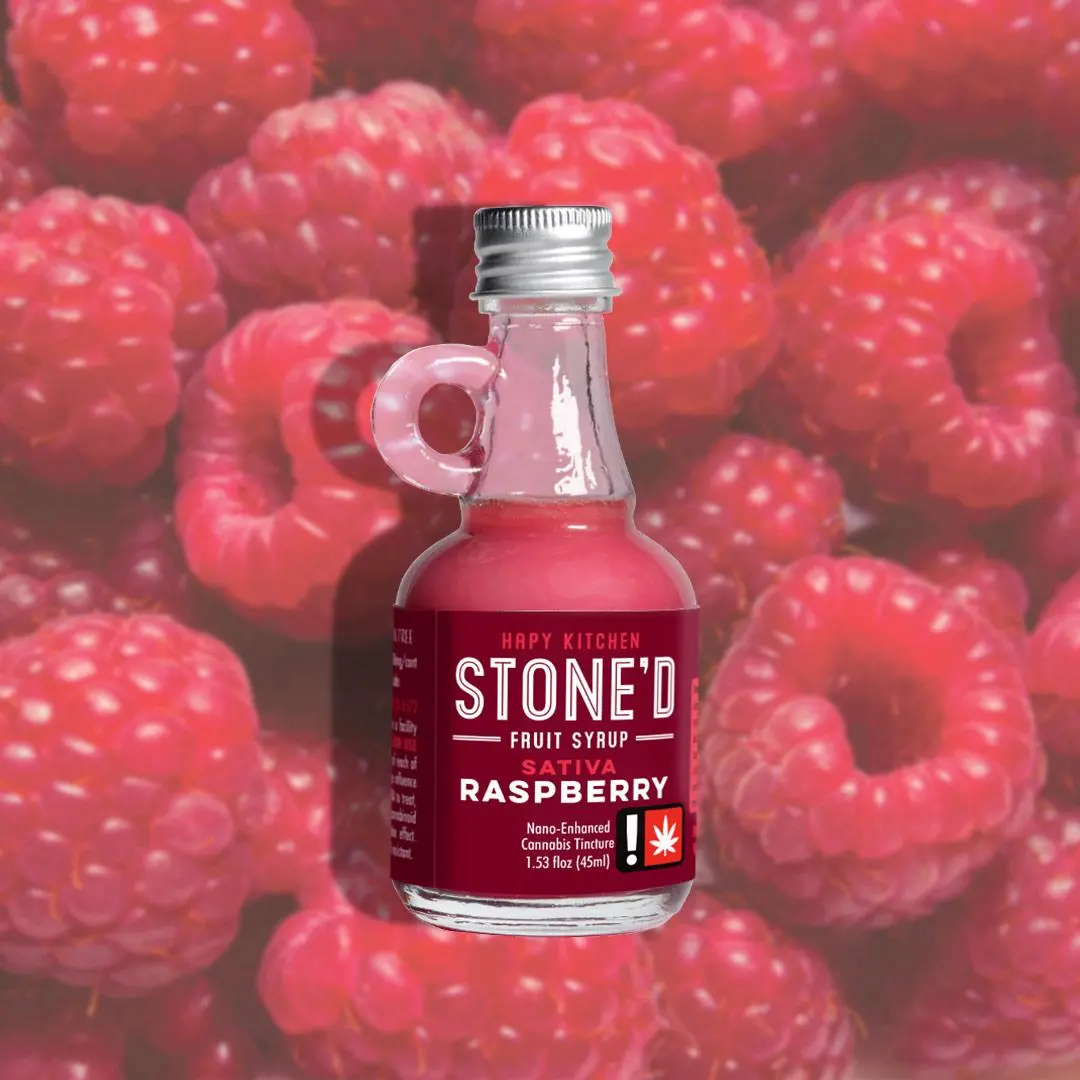 Photograph of product: Happy Kitchen | Stone'd Nano Fruit Syrup | 250mg | Raspberry | Oui'd |
