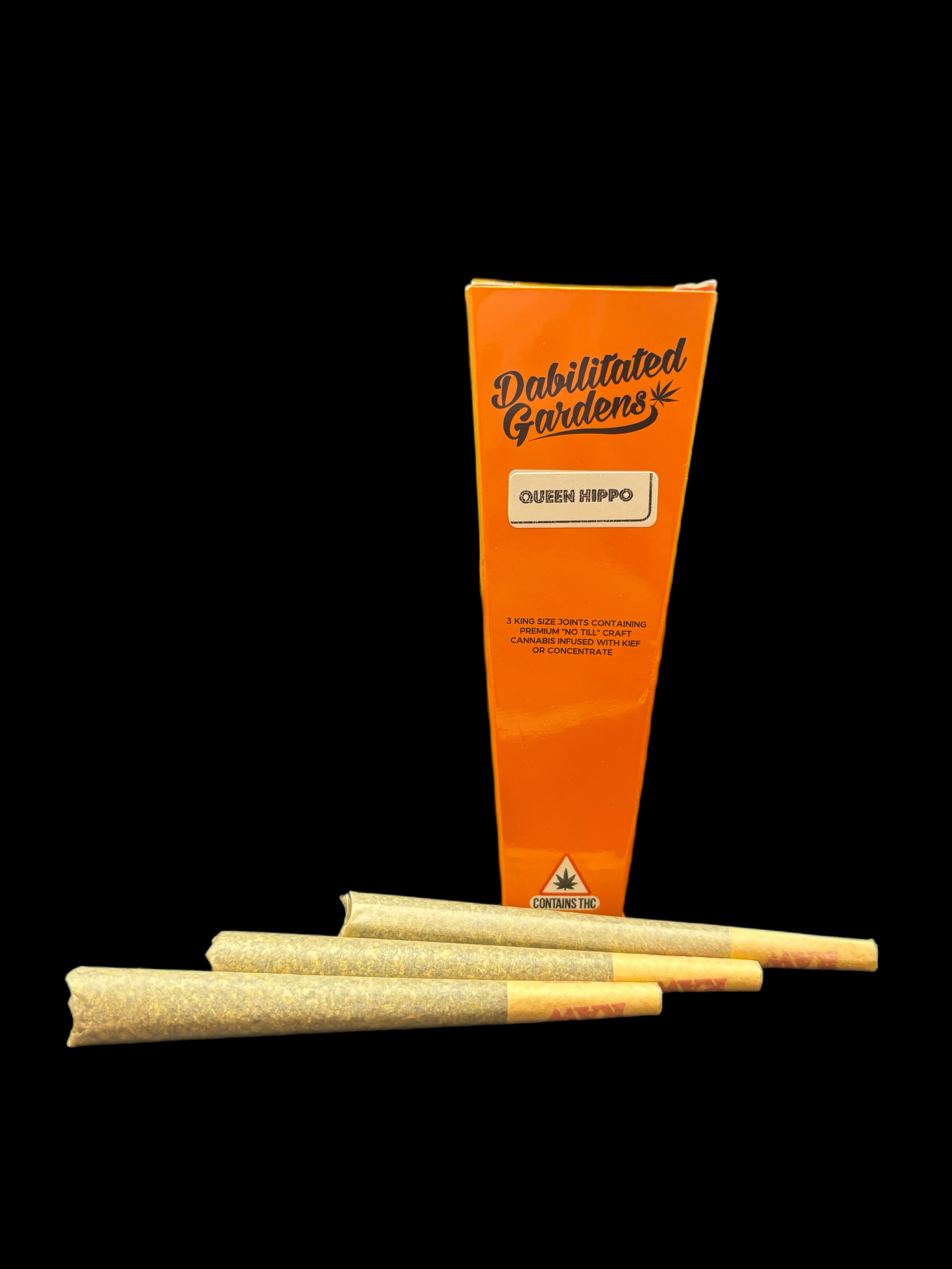 Photograph of product: Dabilitated: Queen Hippo 3-pack Infused Pre-rolls