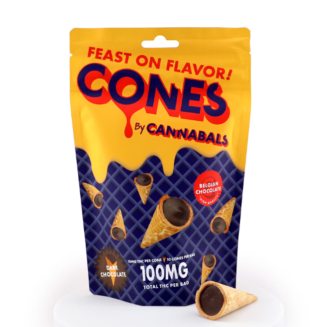 Photograph of product: Cannabals - Dark Chocolate Cones 10pk - 100mg