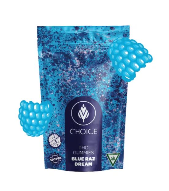 Photograph of product: Choice Chews - Blue Raz Dream - Gummies - 100mg - Oui'd