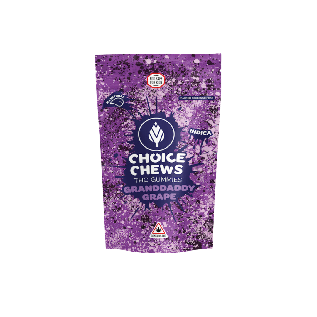 Photograph of product: Choice - 100mg Gummies - Granddaddy Grape