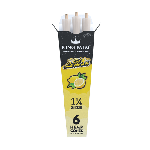 Photograph of product: King Palm 1 1/4 Hemp Cone 6pk - Lil Lemon