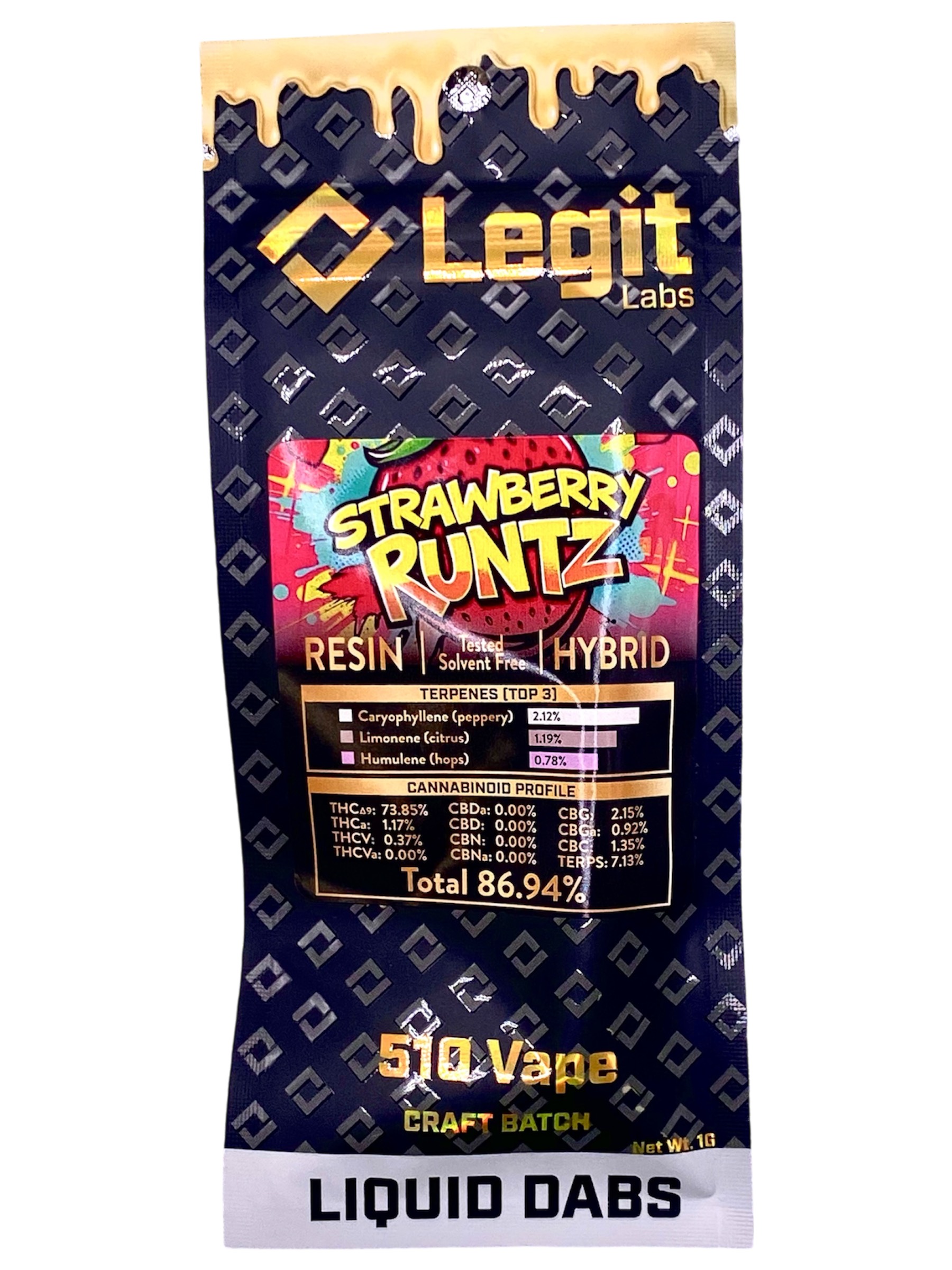 Photograph of product: Strawberry Runtz Live Resin Cartridge