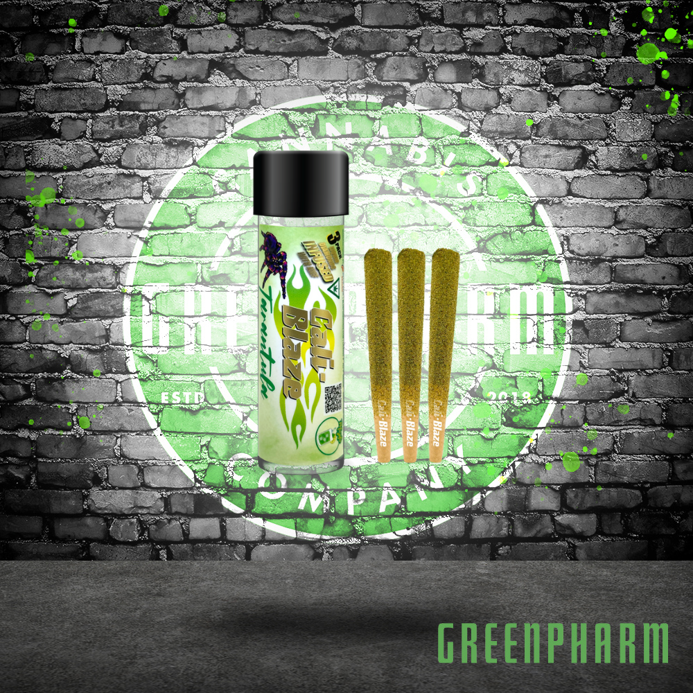 Photograph of product: Cali-Blaze , 3CT, 1G Tarantula Infused Pre-Rolls | Mojito