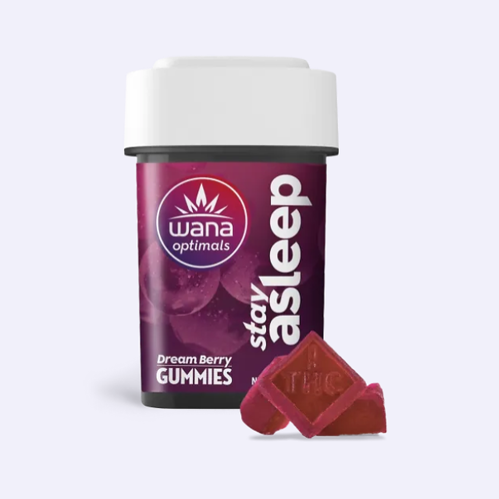 Photograph of product: WANA | Stay Asleep Dream Berry 4:2:1:1 (CBD, THC, CBN, CBG) Gummies 10Pk - Indica