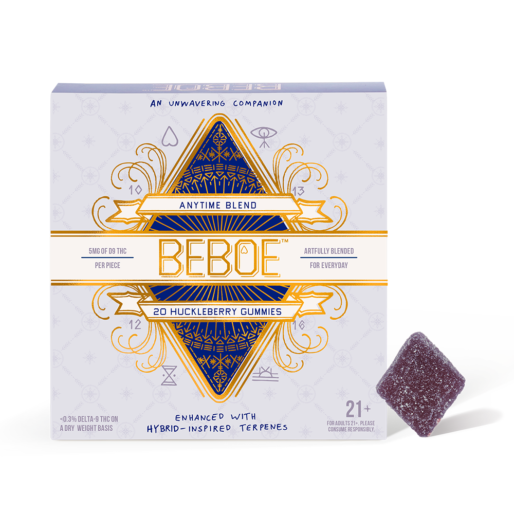 Photograph of product: Beboe - Huckleberry Gummies - 100mg/20pk