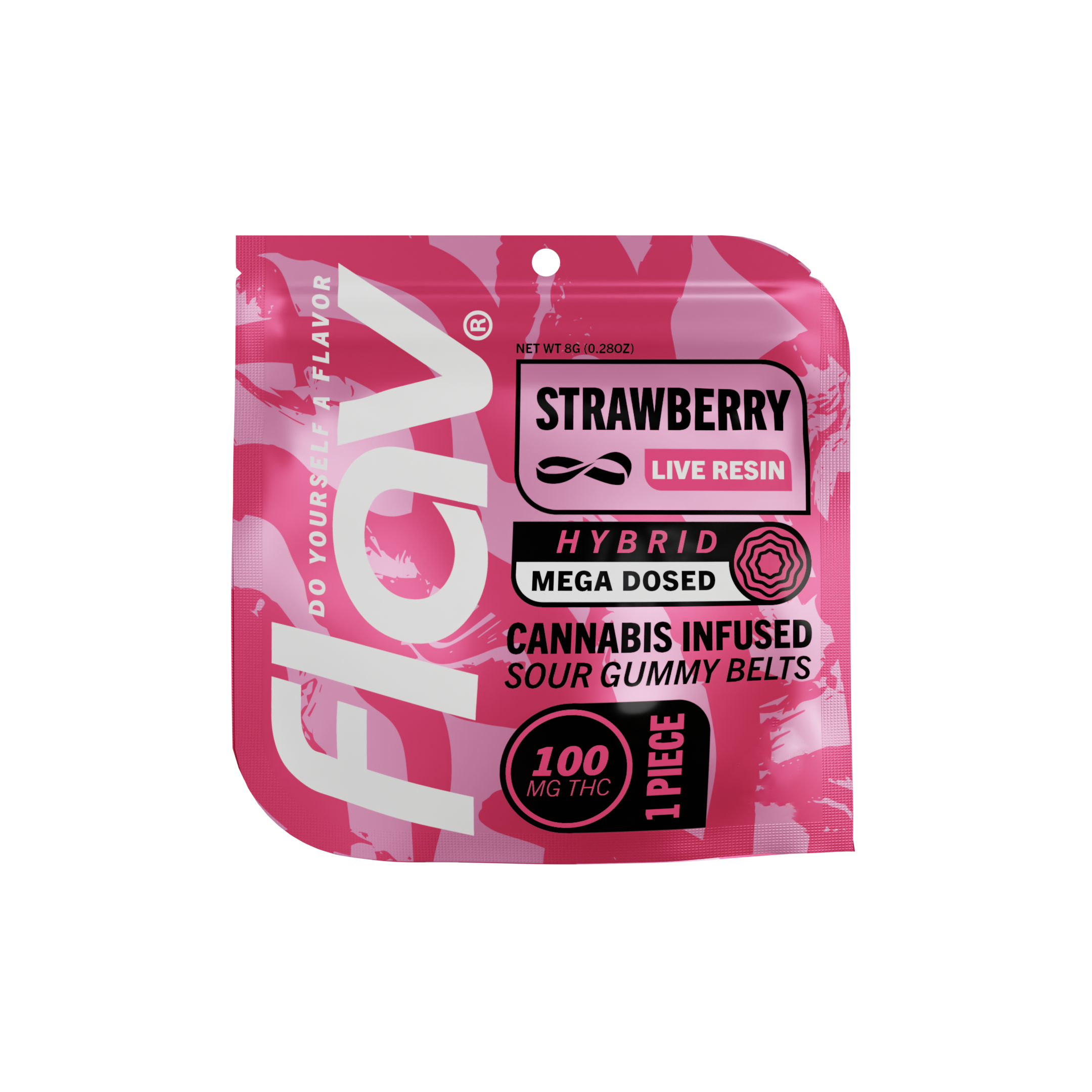 Photograph of product: Mega Belt - Strawberry - 100mg - Live Resin