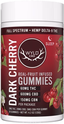 Photograph of product: Wyld CBD + CBN + THC Gummies | 10pc Dark Cherry | 20mg