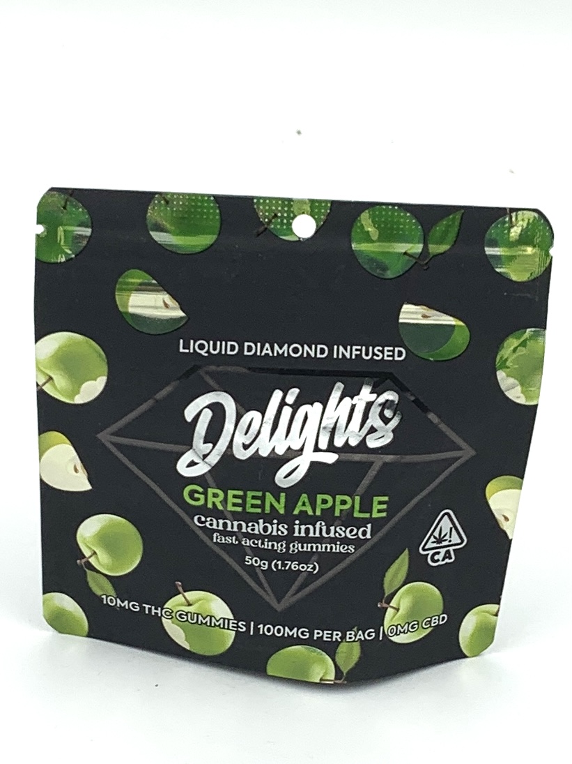 Photograph of product: Green Apple Liquid Diamond Gummies By Delights