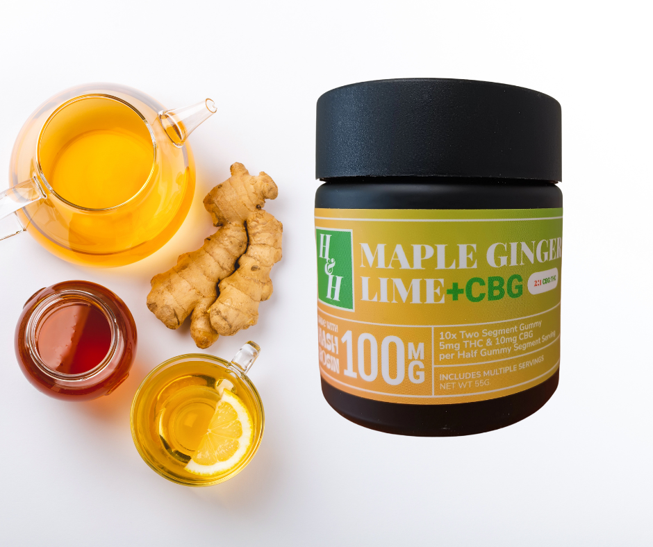 Photograph of product: Maple Ginger Lime TH-oui/CBG au chocolat Rosin Gummies 100mg